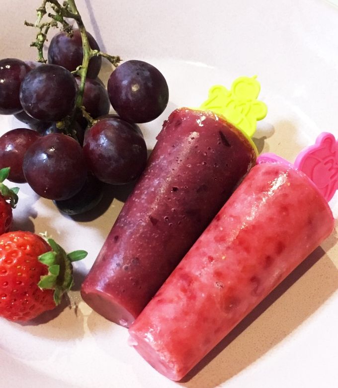 ◎簡単♡フレッシュいちご&ぶどうアイス◎ by ◎今日子