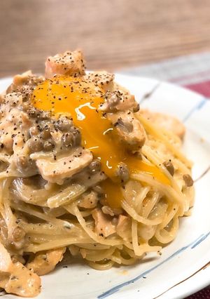 【中毒注意！】納豆カルボナーラ☆-レシピのメイン写真
