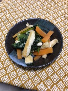 小松菜と油揚げと人参の煮浸し フライパン-レシピのメイン写真