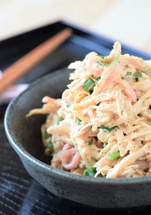 レンジで簡単。鶏胸肉のおかかマヨ和え！-レシピのメイン写真