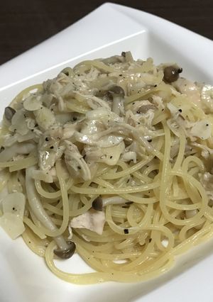 サラダチキン缶とシメジのパスタ-レシピのメイン写真