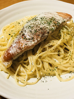 シンプル素材で☆鮭の生クリームパスタ-レシピのメイン写真