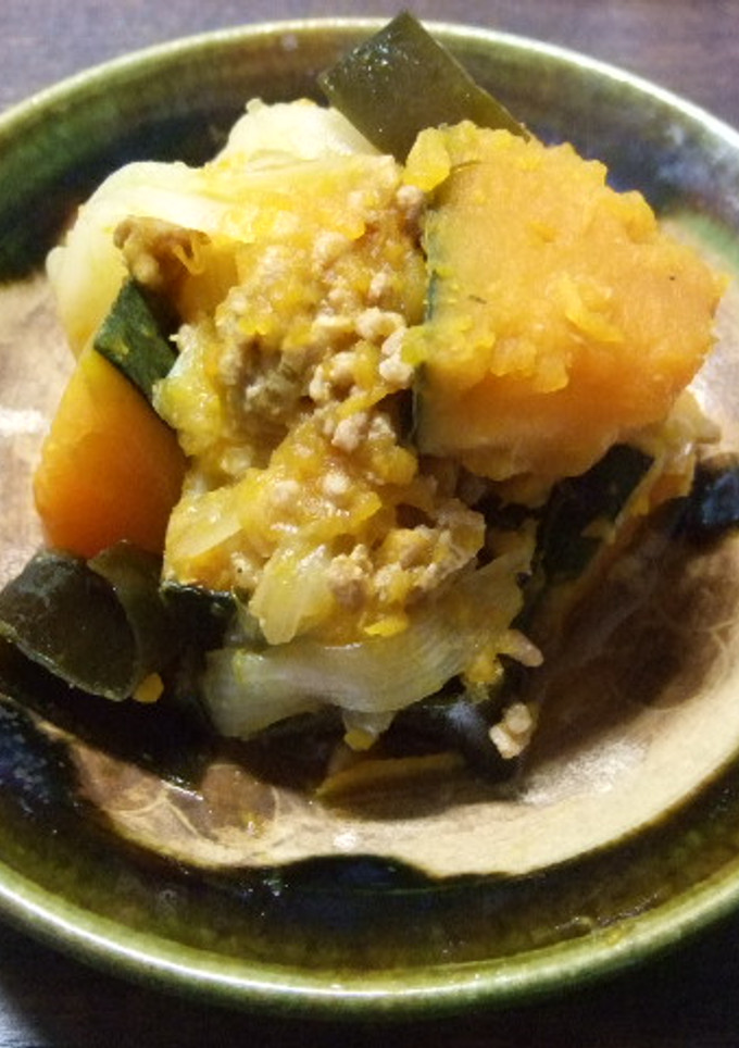 新玉ねぎとかぼちゃのそぼろ煮-レシピのメイン写真