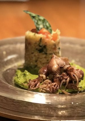 ホタルイカとキヌアのタブレ、菜の花ソース-レシピのメイン写真