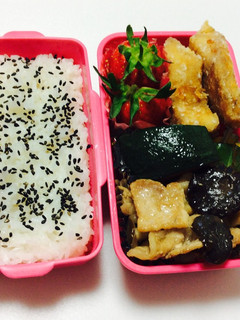 128、カジキマグロの唐揚げ弁当♡-レシピのメイン写真