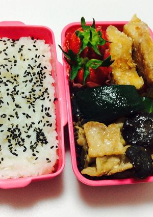 128、カジキマグロの唐揚げ弁当♡-レシピのメイン写真