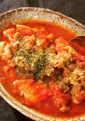 たまねぎたっぷり時短チキントマト煮込み-レシピのメイン写真