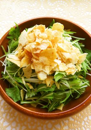 😊簡単♪水菜とポテチのパリパリサラダ😊-レシピのメイン写真