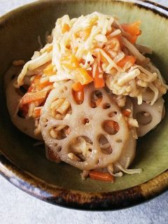 蓮根とえのきの炒め煮-レシピのメイン写真
