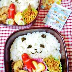 รูปของ 簡単キャラ弁☆顔だけパンダさん