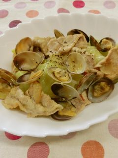 あさりと豚肉のワイン蒸し-レシピのメイン写真