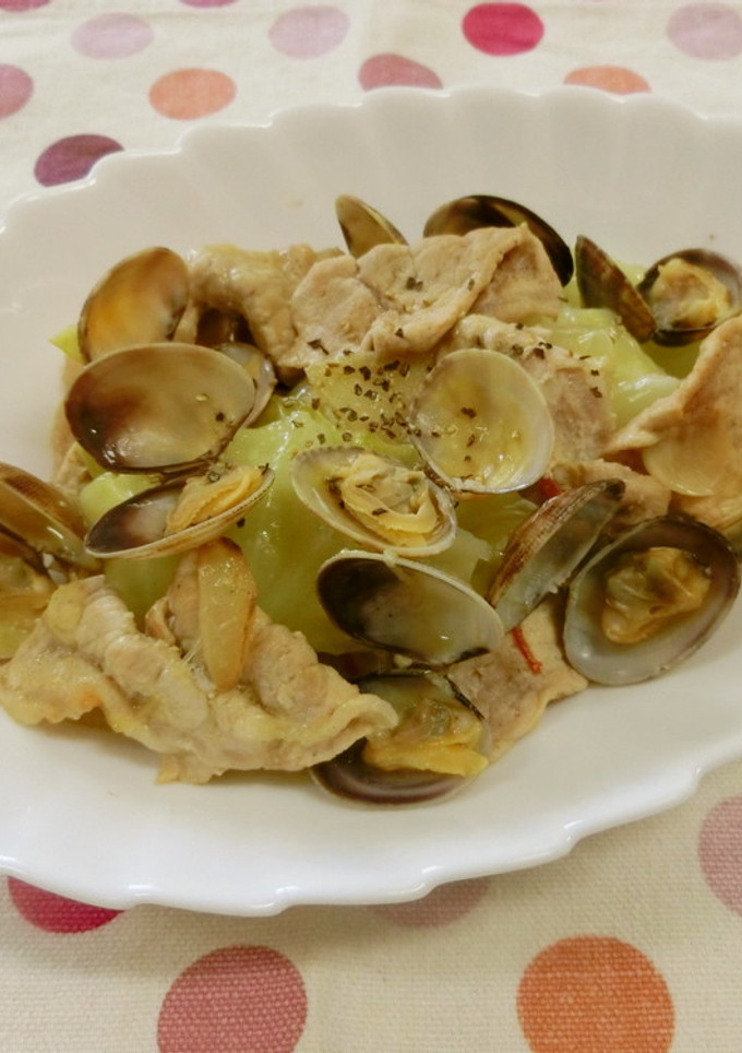 あさりと豚肉のワイン蒸し-レシピのメイン写真