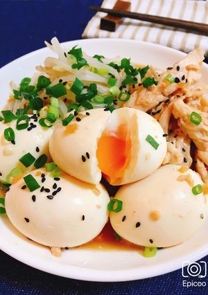 簡単作り置き！鶏と半熟卵の香味醤油漬け-レシピのメイン写真