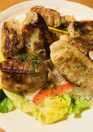 餃子の時短焼き●サラダパックと合わせ焼き-レシピのメイン写真
