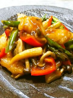 ◆白身魚と彩り野菜のオイスターソース炒め-レシピのメイン写真
