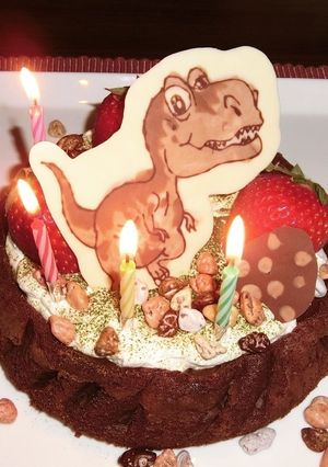 *。゜ガトーショコラの恐竜ケーキ゜。*-レシピのメイン写真