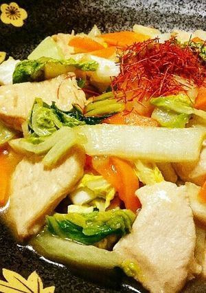 鶏と白菜のニンニクポン酢炒め-レシピのメイン写真