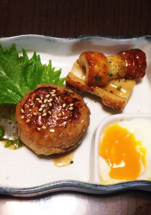椎茸のつくね☆〜温玉添え〜-レシピのメイン写真