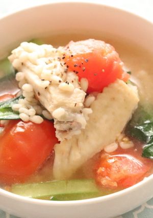 【腸活】塩麹とトマトのスープ　もち麦入り-レシピのメイン写真