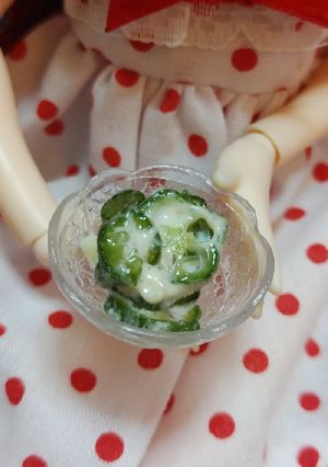 リカちゃんサイズ♡オクラマヨꕤ*.ﾟ-レシピのメイン写真