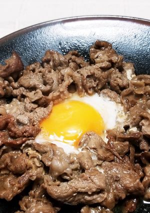 ☆お手軽♪甘辛・牛肉と卵皿☆-レシピのメイン写真