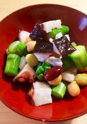 タコとアスパラ ミックス豆の旬サラダ-レシピのメイン写真