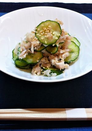 鯵の干物と胡瓜の胡麻酢和え♪-レシピのメイン写真