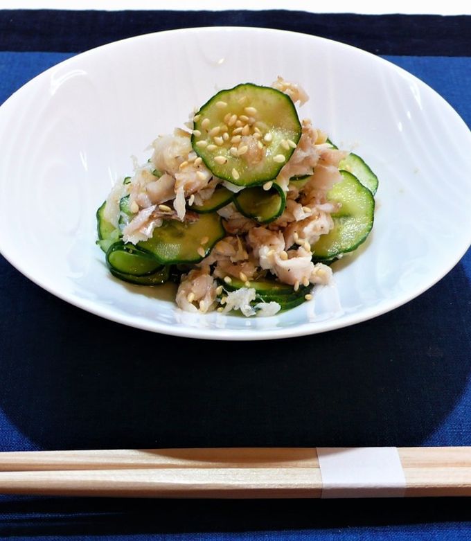 鯵の干物と胡瓜の胡麻酢和え♪-レシピのメイン写真
