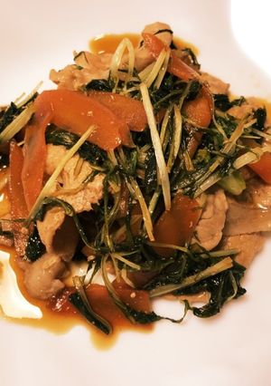 豚肉と水菜のポン酢炒め-レシピのメイン写真