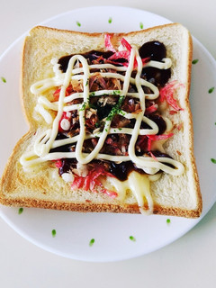 ♡ お好み焼き風 トースト ♡-レシピのメイン写真