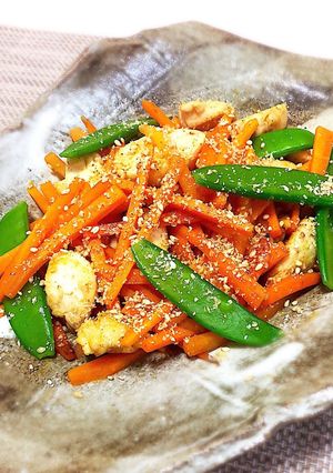 にんじんとササミのごま風味炒め-レシピのメイン写真