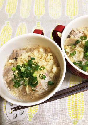朝からポカポカ♡鶏だしのたぬきにゅうめん-レシピのメイン写真