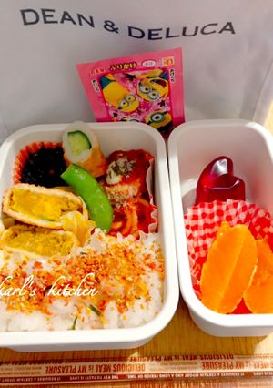 簡単ハンバーグナポリタン南瓜コロッケ弁当-レシピのメイン写真