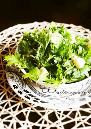 わさび菜の長芋ドレッシングで食べるサラダ-レシピのメイン写真