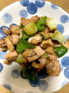 鶏肉とネギとピーマンの中華炒め-レシピのメイン写真