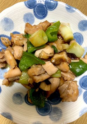 鶏肉とネギとピーマンの中華炒め-レシピのメイン写真