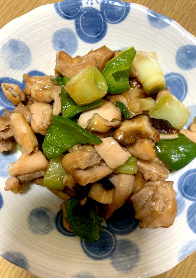 鶏肉とネギとピーマンの中華炒め-レシピのメイン写真