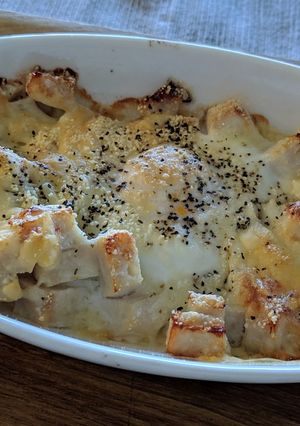 サラダチキンと卵の2種のチーズ焼き-レシピのメイン写真