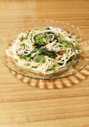 塩昆布で春菊&ツナの和風なパスタ-レシピのメイン写真