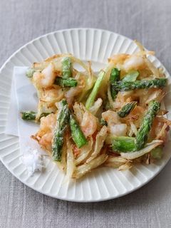 お弁当に!アスパラガスとえびのかき揚げ-レシピのメイン写真