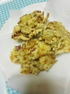 さつま芋と小女子と玉ねぎのかき揚げ♪-レシピのメイン写真