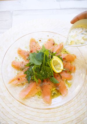 スモークサーモンのカルパッチョ-レシピのメイン写真
