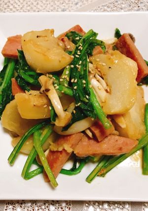 かぶとスパムのニンニク醤油マヨ炒め☆☆-レシピのメイン写真