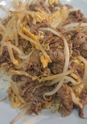 牛肉の卵とじアレンジ丼！-レシピのメイン写真