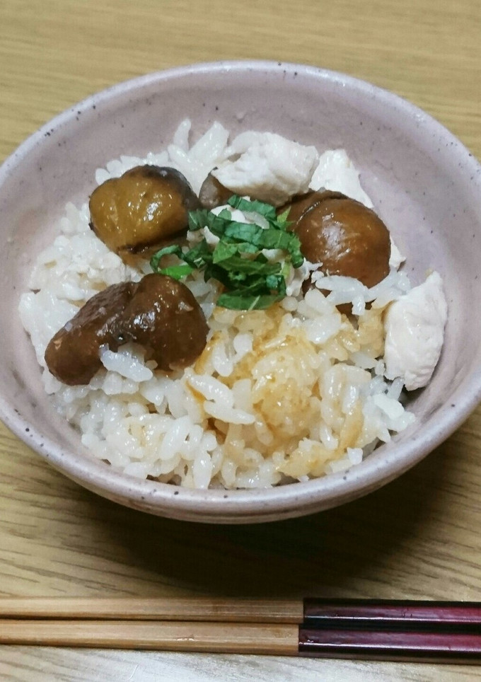 旨い(๑´ლ`)甘栗と鶏肉の炊き込みご飯-レシピのメイン写真