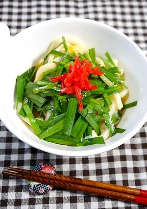 レンジで簡単！汁なし☆ニラ玉うどん-レシピのメイン写真