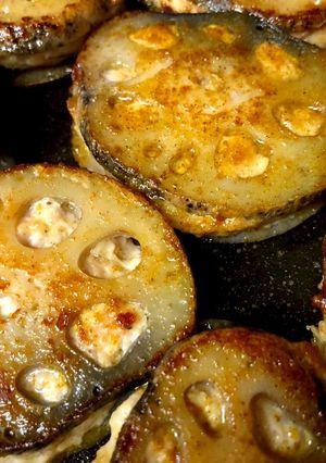 市販鶏だんご(生)で蓮根サンドカレー風味-レシピのメイン写真