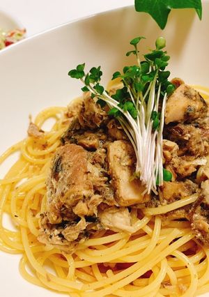 鯖缶と塩昆布のズボラパスタ-レシピのメイン写真