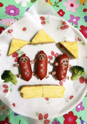 ストローで♡ウインナーの着ぐるみちゃん-レシピのメイン写真