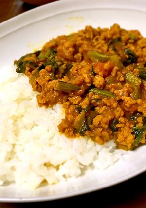 小松菜のキーマカレー-レシピのメイン写真